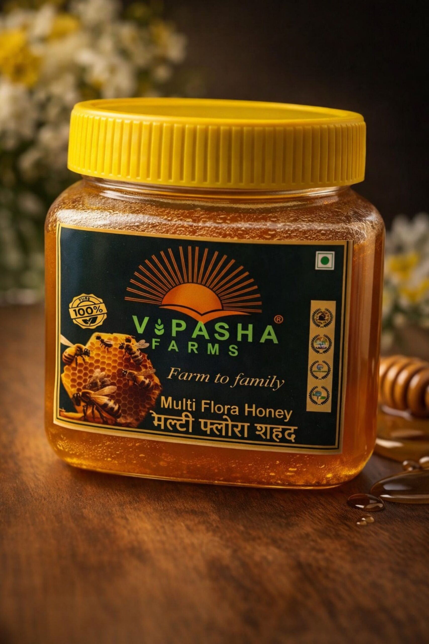 Vipasha Farms Pure Organic Honey – Natural, Raw & Unprocessed 500gm