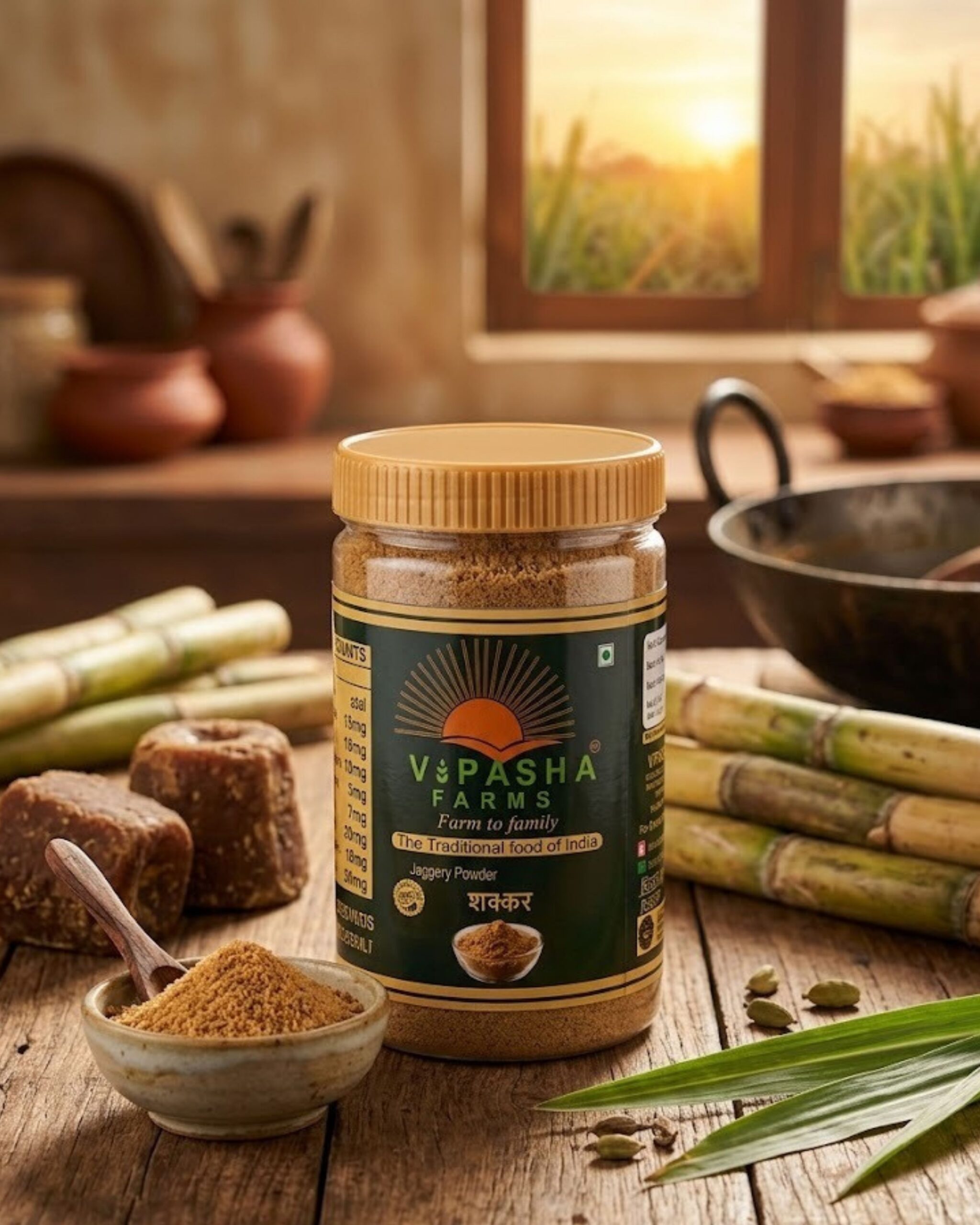 Organic Jaggery Powder – Pure, Natural & Unrefined | Vipasha Farms 500gm