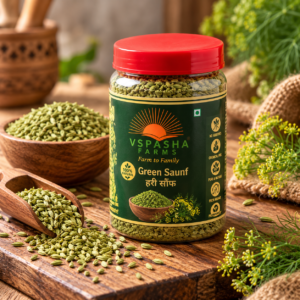 Vspasha Farms Premium Green Saunf (Fennel Seeds) | 100% Natural Hari Saunf | Fresh & Aromatic | Pure Fennel Seeds | No Additives | Premium Quality 200g