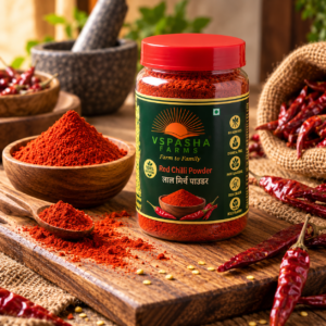 Vspasha Farms Red Chilli Powder (Lal Mirch) | 100% Natural & Pure | Rich Colour & Bold Flavour | No Additives | Chemical Free | Premium Quality 500G